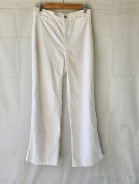 Madewell Emmett White Wide-Leg High-Rise Pants Corduroy